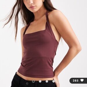 Burgundy Twisted Strap Tote Bag